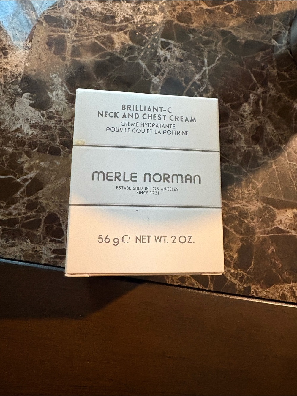 Merle Norman Brilliant-C Neck and Chest Cream — White and Cream Packaging